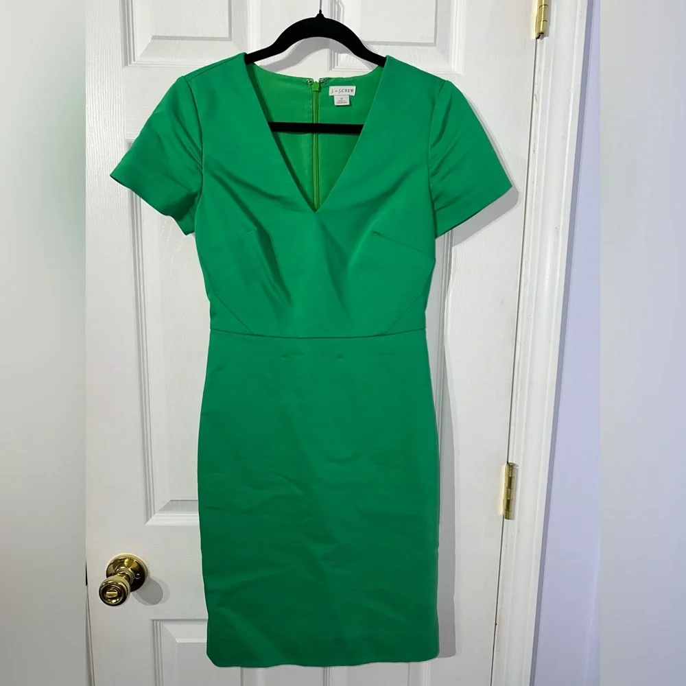 J. Crew Green Elegant Short Sleeve Dress size 0 - Picture 8 of 16